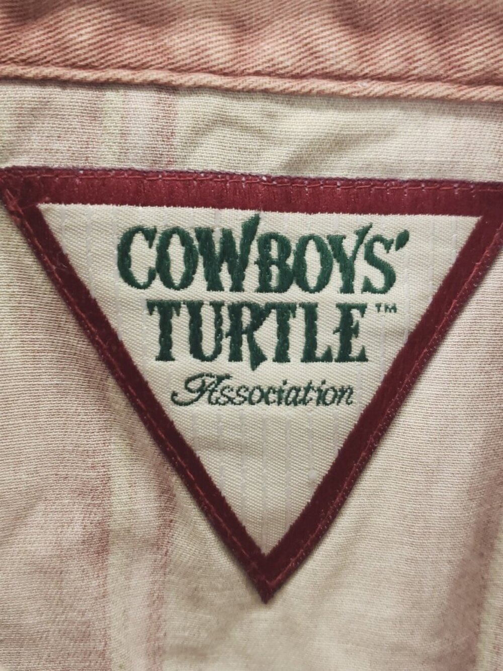 Cowboys Turtle Shirt Mens XL Pink Beige Western Southwest Aztec Long Sleeve - Picture 7 of 10